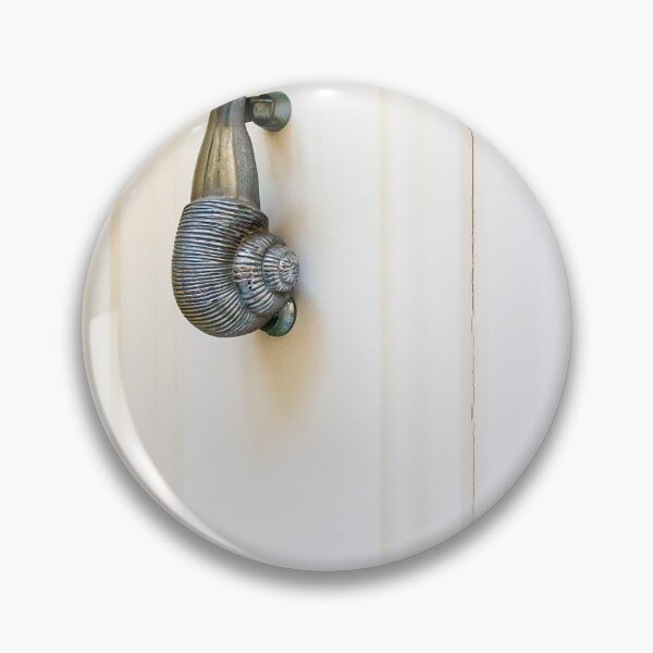Item preview, Vintage Metal Snail-Style Door Handle Mounted on White Paneled Door, Ornate Interior Hardware designed and sold by Nmallia.