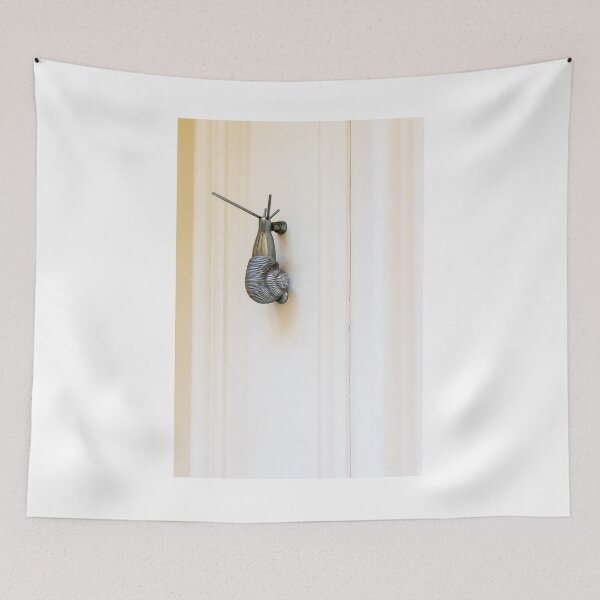 Item preview, Vintage Metal Snail-Style Door Handle Mounted on White Paneled Door, Ornate Interior Hardware designed and sold by Nmallia.