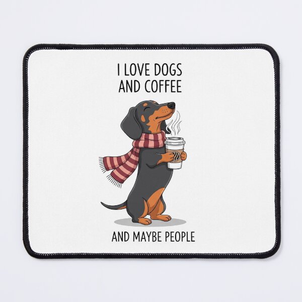 Item preview, Dog Lover Coffee Dachshund Winter Design designed and sold by PlumArtDesign.