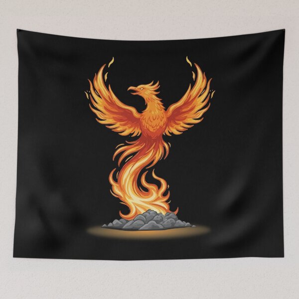 Item preview, Fawkes Fiery Phoenix Rising Firebird Illustration designed and sold by Heaton-B-Design.