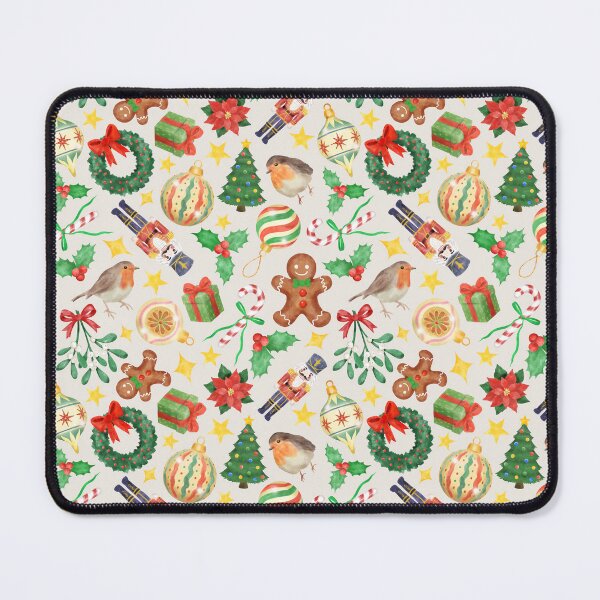 Item preview, Vintage Christmas Watercolor Scatter Pattern on Cream designed and sold by QuestingPixel.
