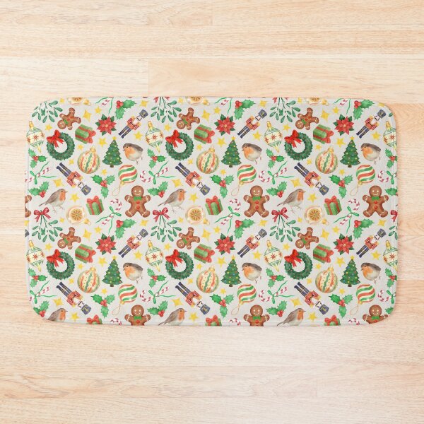 Item preview, Vintage Christmas Watercolor Scatter Pattern on Cream designed and sold by QuestingPixel.