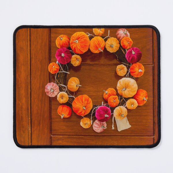 Item preview, Autumn Pumpkin Wreath Decor on Warm Wooden Door for Festive Seasonal Home Entrance designed and sold by Nmallia.
