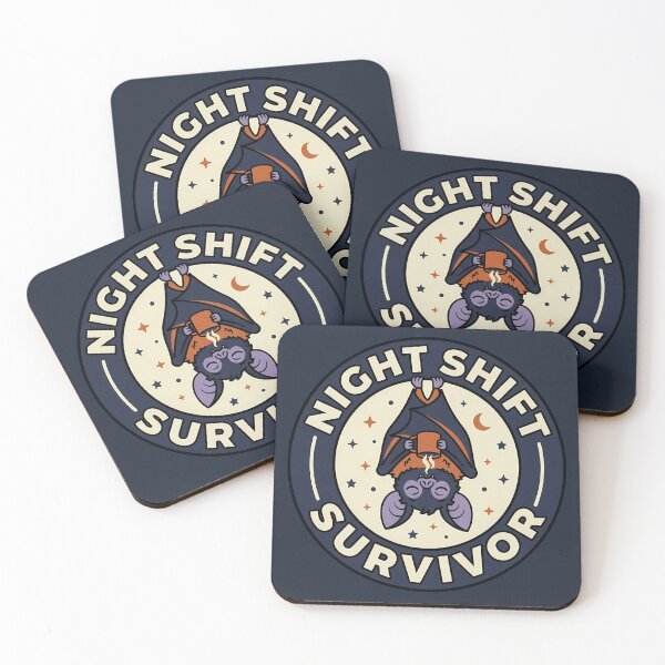 Item preview, Night Shift Survivor Retro Fruit Bat Badge designed and sold by DripCultureLab.