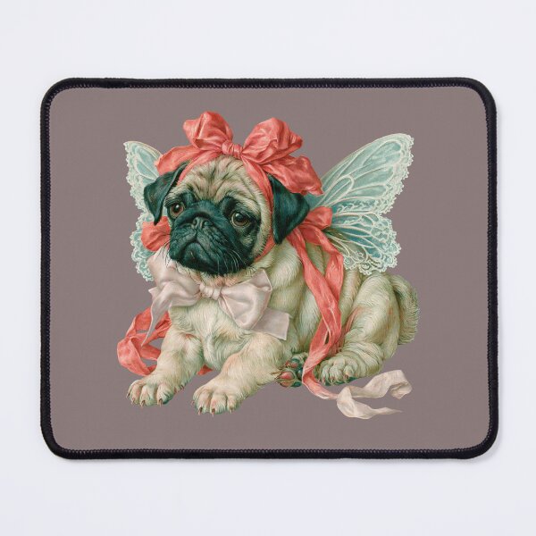 Item preview, Vintage Fairy Pug Dog Cute Puppy Watercolor Cottagecore designed and sold by NadinArtStudio.