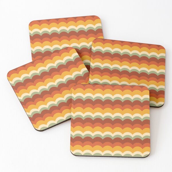 Item preview, 70s Retro Scallop Waves – Groovy Earth Tone Arch Stripe Pattern designed and sold by Frohyou.