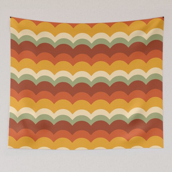 Item preview, 70s Retro Scallop Waves – Groovy Earth Tone Arch Stripe Pattern designed and sold by Frohyou.