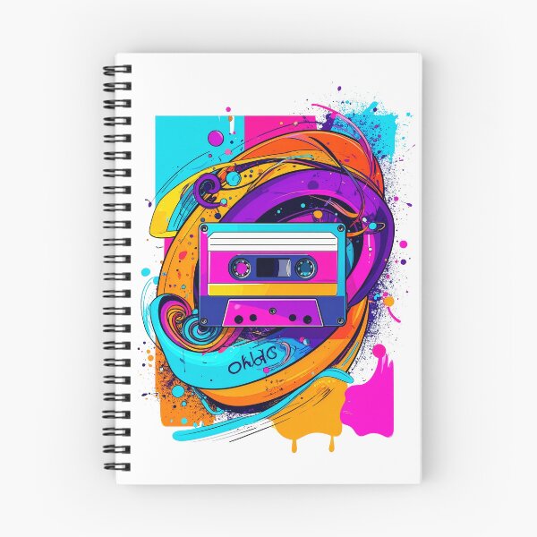 Item preview, Retro Cassette Tape Explosion | Neon 80s Music Aesthetic | Synthwave Mix Tape Art designed and sold by dj-illustration.