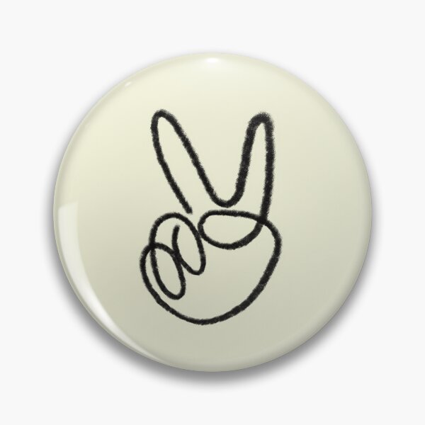 Item preview, Peace Sign Hand Gesture Minimalist Line Art Drawing designed and sold by AliAltinelArt.