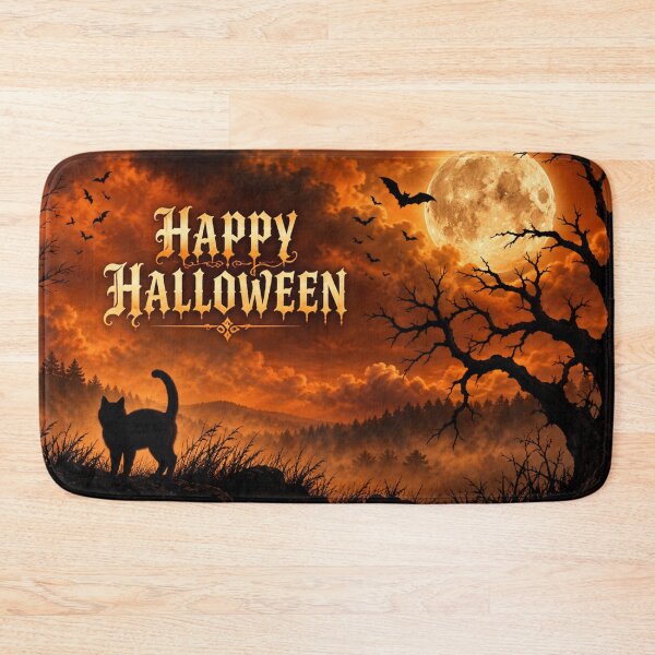 Item preview, Black Cat Under a Halloween Moon designed and sold by Kimberly Palmer.