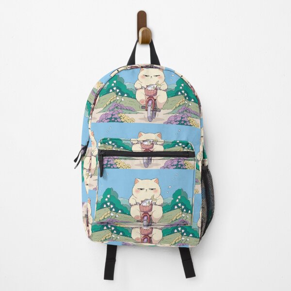 Item preview, Grumpy Cat Riding a Bicycle with a Giant Fish – Funny Cute Cat Adventure designed and sold by Mousy17.