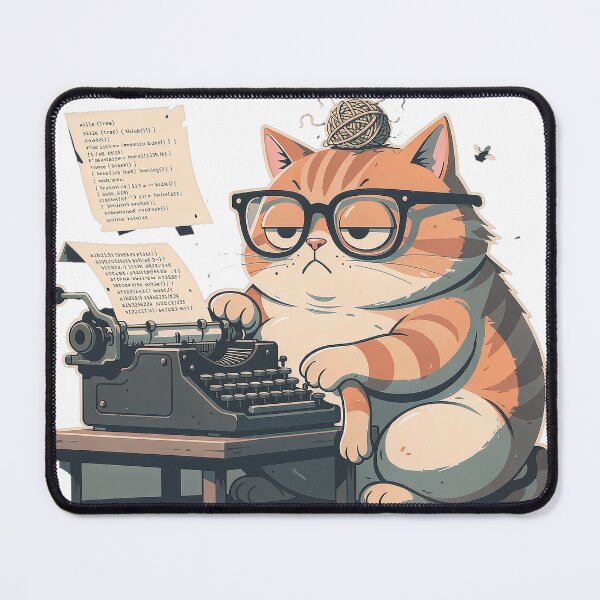 Item preview, Cute Coder Cat Typing on Retro Typewriter designed and sold by LEOYinger.