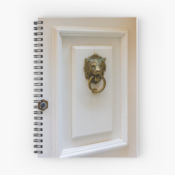 Item preview, Elegant Brass Lion Door Knocker on White Paneled Front Door for Classic Home Decor designed and sold by Nmallia.
