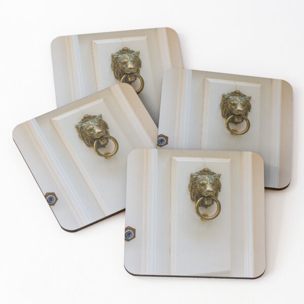 Item preview, Elegant Brass Lion Door Knocker on White Paneled Front Door for Classic Home Decor designed and sold by Nmallia.