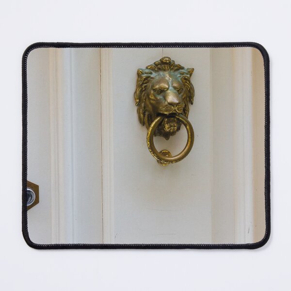 Item preview, Elegant Brass Lion Door Knocker on White Paneled Front Door for Classic Home Decor designed and sold by Nmallia.