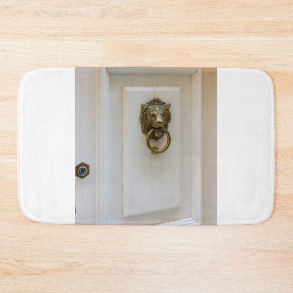 Item preview, Elegant Brass Lion Door Knocker on White Paneled Front Door for Classic Home Decor designed and sold by Nmallia.