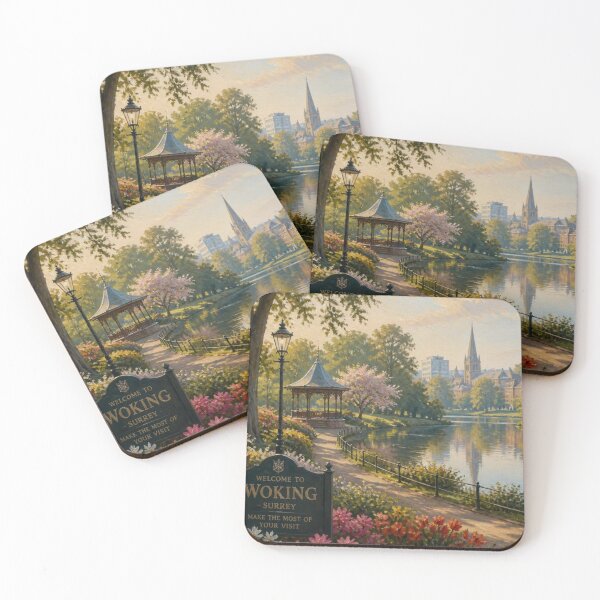 Item preview, Woking Surrey Park | Vintage English Town Landscape Painting designed and sold by ThatSurreyLife.