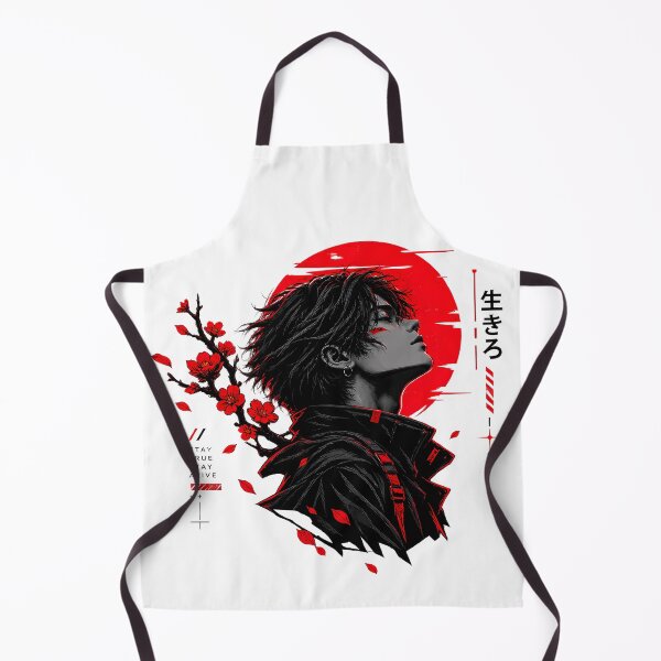 Item preview, Dark Anime Boy Red Moon Cherry Blossom designed and sold by Ekracreatives.