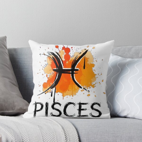 Item preview, Pisces Zodiac Sign Watercolor Grunge Orange Yellow Art designed and sold by Vibe-Vary.
