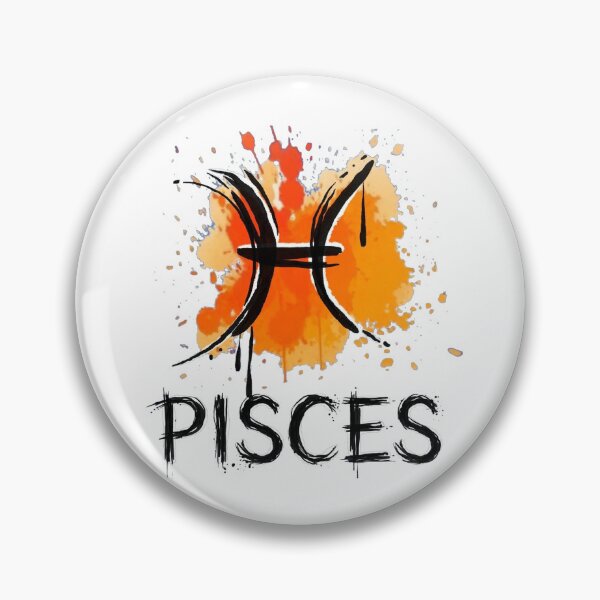 Item preview, Pisces Zodiac Sign Watercolor Grunge Orange Yellow Art designed and sold by Vibe-Vary.