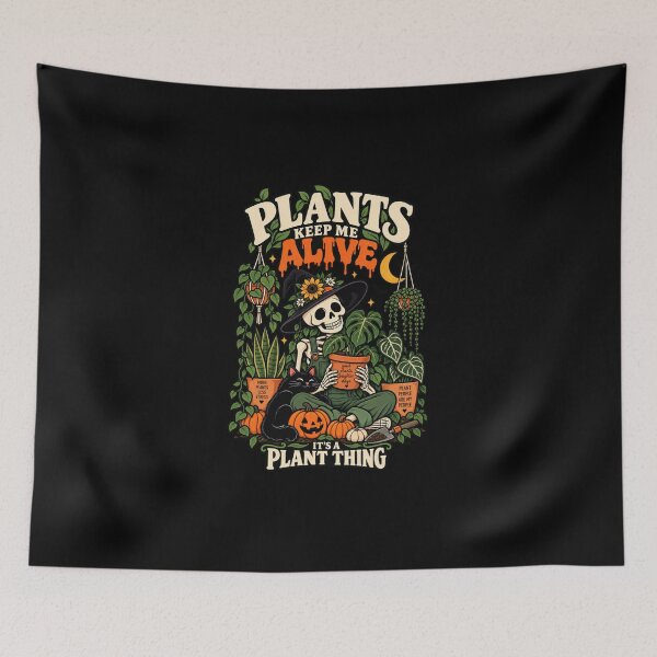 Item preview, Plants Keep Me Alive Spooky Skeleton Plant Lover designed and sold by Ridaelb.