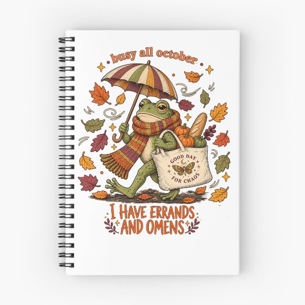 Item preview, I Have Errands and Omens Shirt, Funny Frog Halloween Tee, Busy All October Shirt, Spooky Season Frog, Cute Fall Cottagecore Design designed and sold by webpatty.