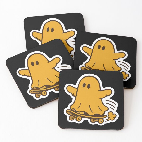 Item preview, Skating Ghost – Cute Yellow Skateboarder Cartoon designed and sold by Vision Crafted.