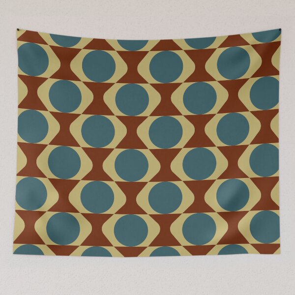 Item preview, Retro Danish Ovals – 1970s Geometric Hourglass & Circle Pattern designed and sold by Frohyou.