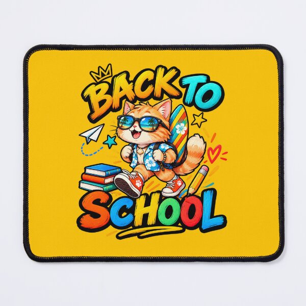 Item preview, Cool peachy Cat Surfer Back to School from beach designed and sold by BLUESKY11a.