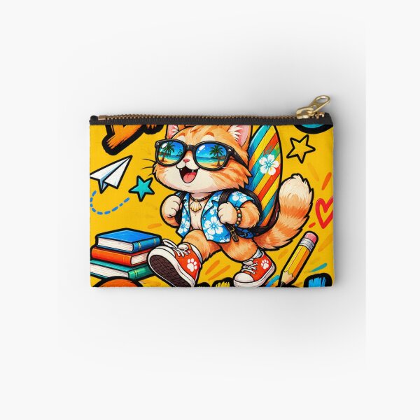 Item preview, Cool peachy Cat Surfer Back to School from beach designed and sold by BLUESKY11a.