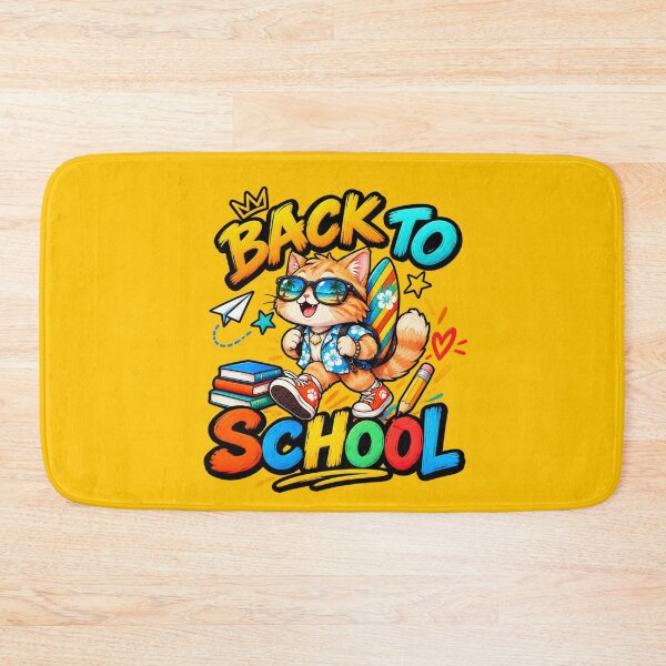 Item preview, Cool peachy Cat Surfer Back to School from beach designed and sold by BLUESKY11a.