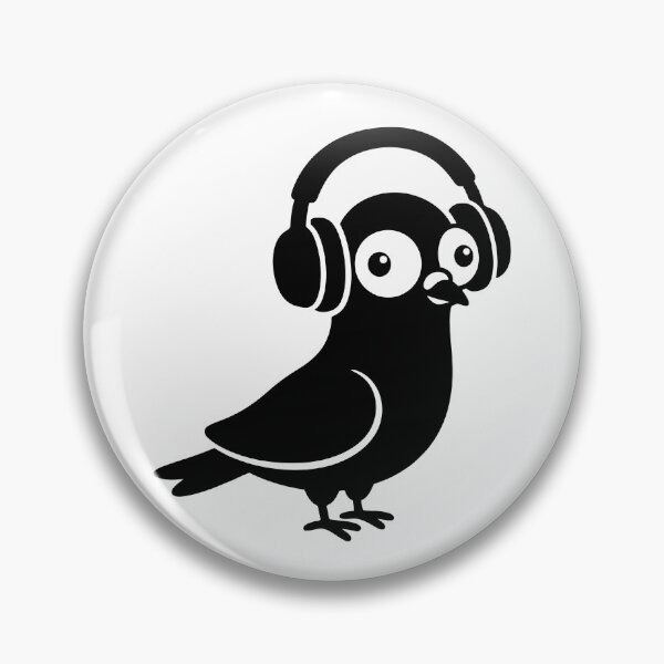 Item preview, A pigeon wearing headphones designed and sold by Surprised Hen.