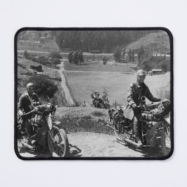 Item preview, 1915 Adeline and Augusta Van Buren on the first motorcycle trip across the country by women black and white photograph designed and sold by Astrid Arkhangelsky.