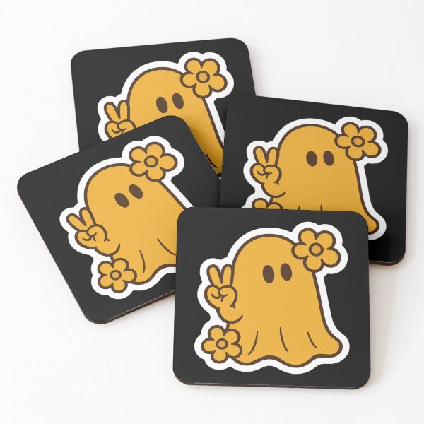 Item preview, Cute Retro Groovy Ghost with Daisy Flowers designed and sold by Vision Crafted.