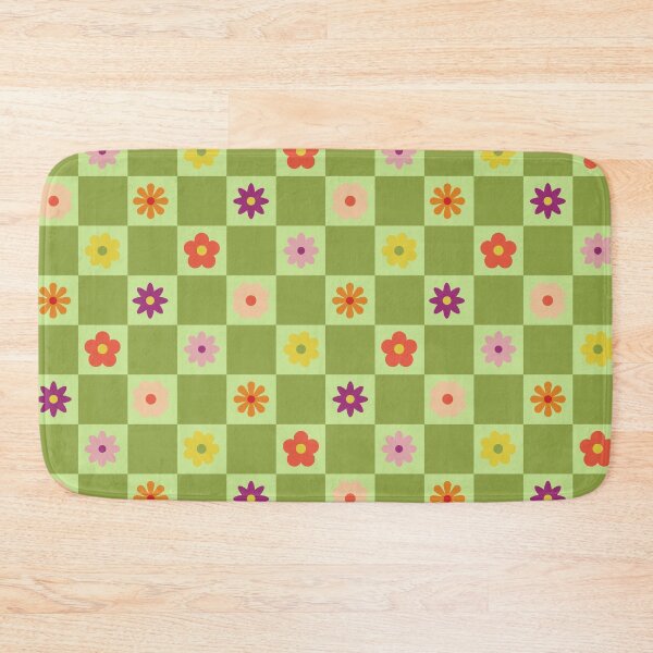 Item preview, Y2K Ditsy Flower Checks – Whimsical Mod Botanical Checkerboard Pattern designed and sold by Frohyou.