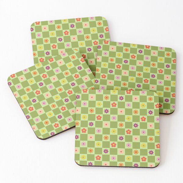 Item preview, Y2K Ditsy Flower Checks – Whimsical Mod Botanical Checkerboard Pattern designed and sold by Frohyou.