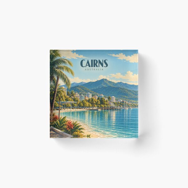 Item preview, Cairns Vintage Tropical City Art designed and sold by MichaeIRellov.