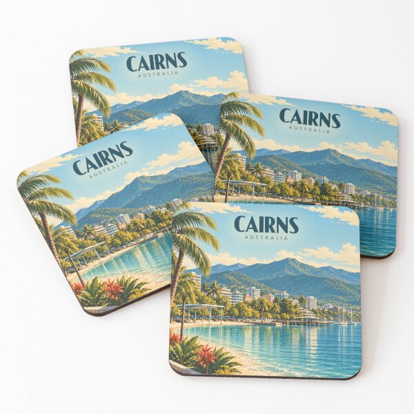 Item preview, Cairns Vintage Tropical City Art designed and sold by MichaeIRellov.