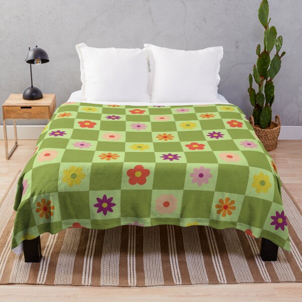 Item preview, Y2K Ditsy Flower Checks – Whimsical Mod Botanical Checkerboard Pattern designed and sold by Frohyou.