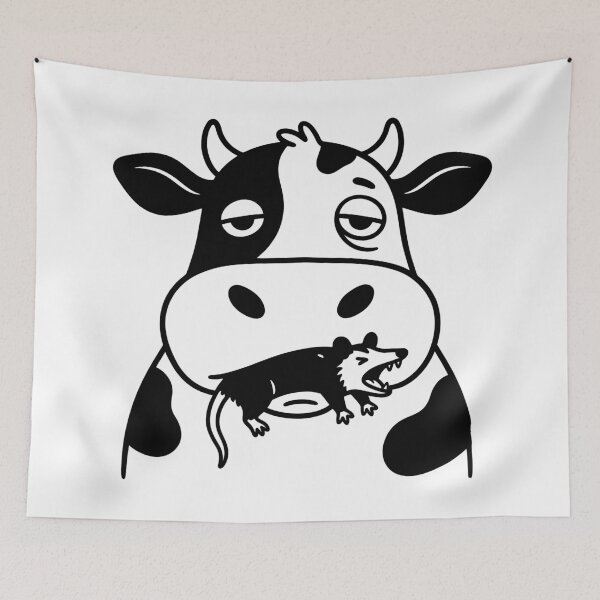 Item preview, A cow chewing an opossum designed and sold by Surprised Hen.
