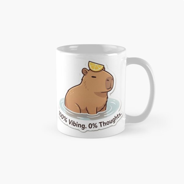 Item preview, 100% vibing 0% thoughts with CAPYBARA citrus fruit on his head. designed and sold by ZANU creativity.