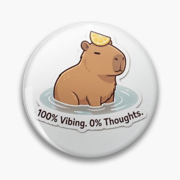 Item preview, 100% vibing 0% thoughts with CAPYBARA citrus fruit on his head. designed and sold by ZANU creativity.