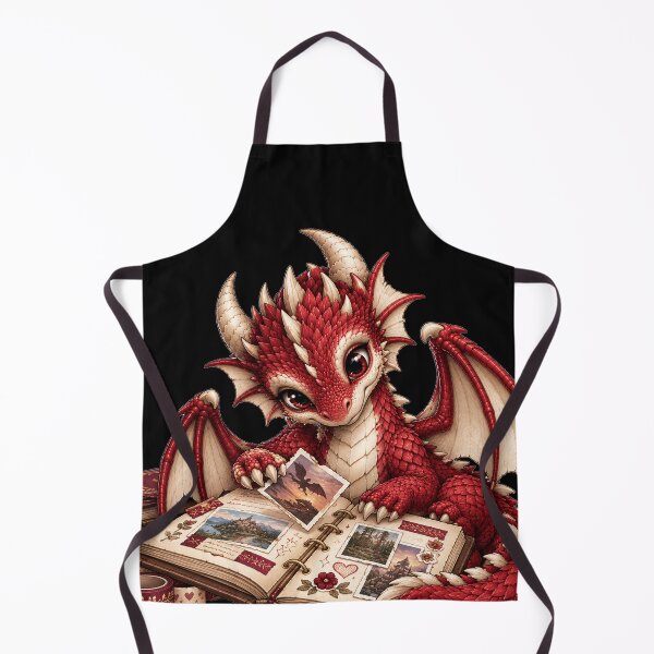 Item preview, Cute Red Baby Dragon Scrapbook Adventure Fantasy Dragon Book Lover designed and sold by Hatchling Hollow.