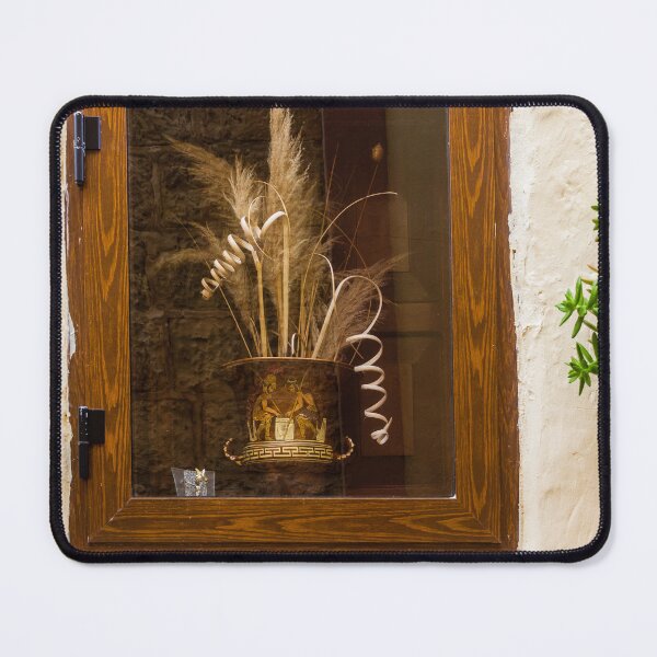 Item preview, Wooden Framed Window Display With Dried Flowers In Ornate Vase And Exterior Plant designed and sold by Nmallia.