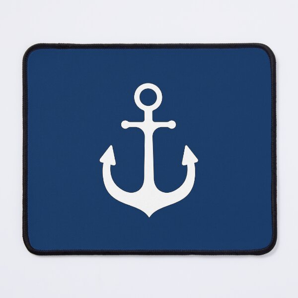 Item preview, White Nautical Anchor on Navy Blue Background designed and sold by GemsAnatomy.
