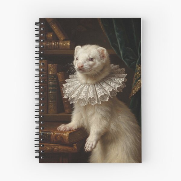 Item preview, Regal Ferret Portrait with Lace Ruff Collar designed and sold by Real Beast Art.