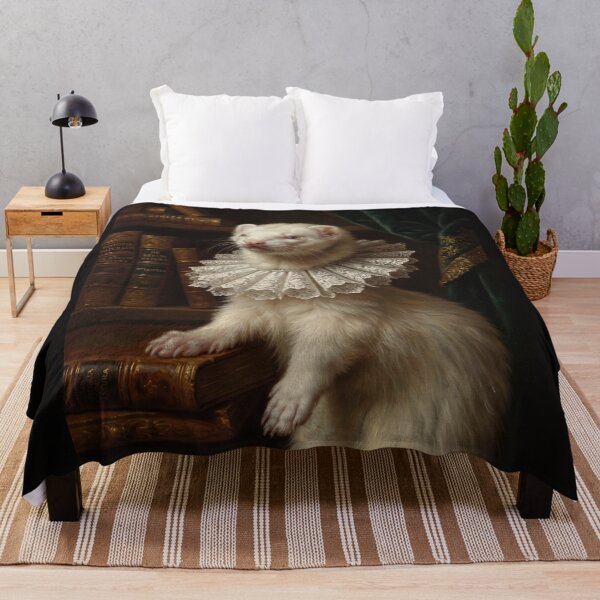 Item preview, Regal Ferret Portrait with Lace Ruff Collar designed and sold by Real Beast Art.
