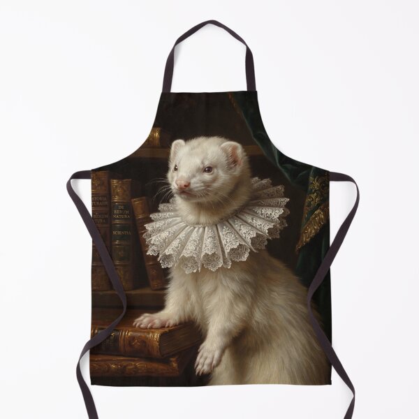 Item preview, Regal Ferret Portrait with Lace Ruff Collar designed and sold by Real Beast Art.
