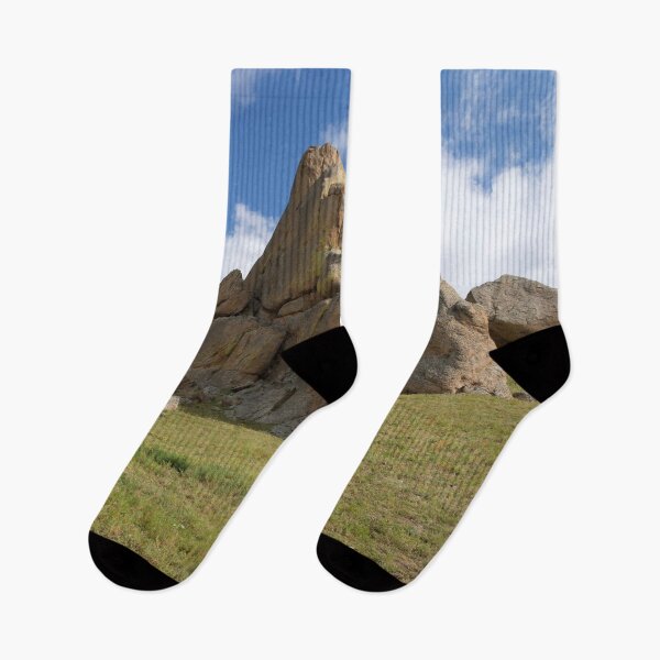 Item preview, Weathered Rock Pinnacle on a Grassy Slope Beneath Blue Sky designed and sold by seunghus.