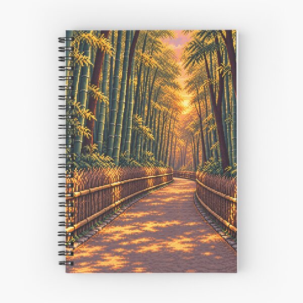 Item preview, Arashiyama Bamboo Grove Sunset Pixel Art designed and sold by sabusabu78.